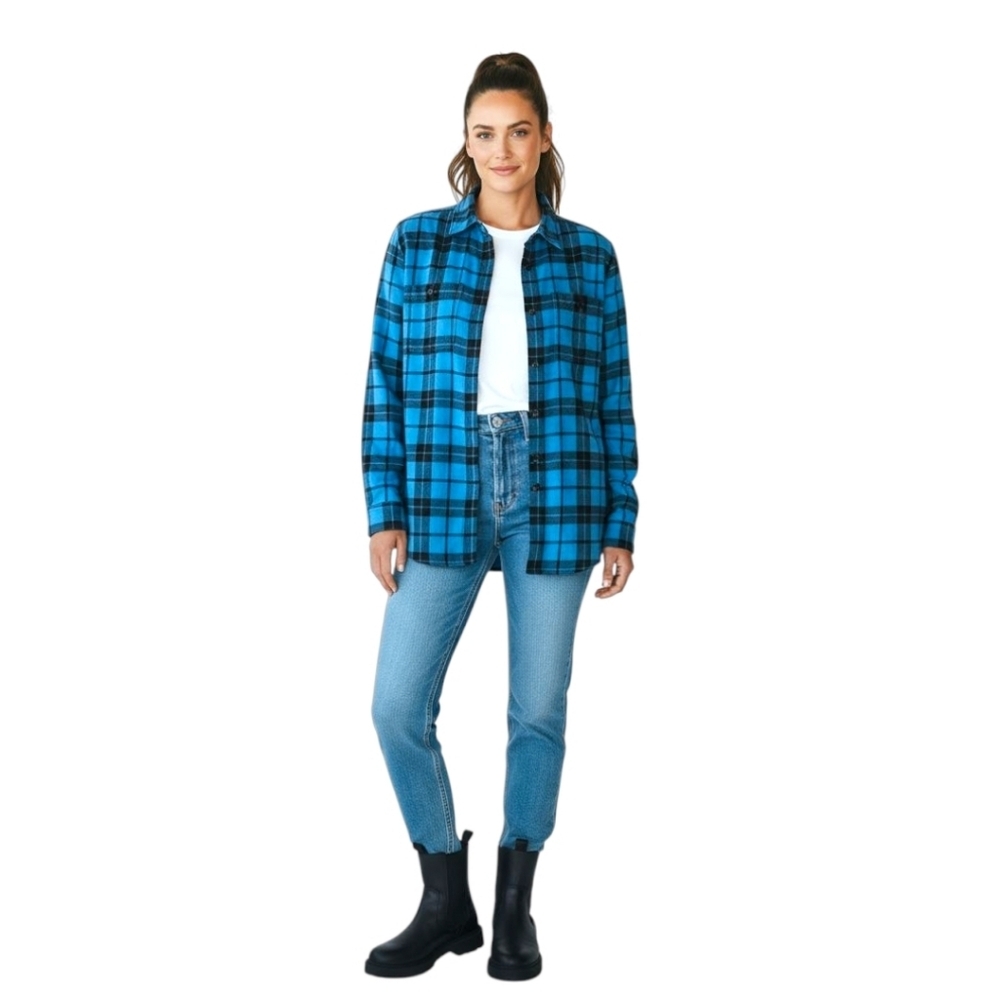 AMERICAN EAGLE Women's Soft Long sleeve Plaid Shirt. - Picture 3 of 15